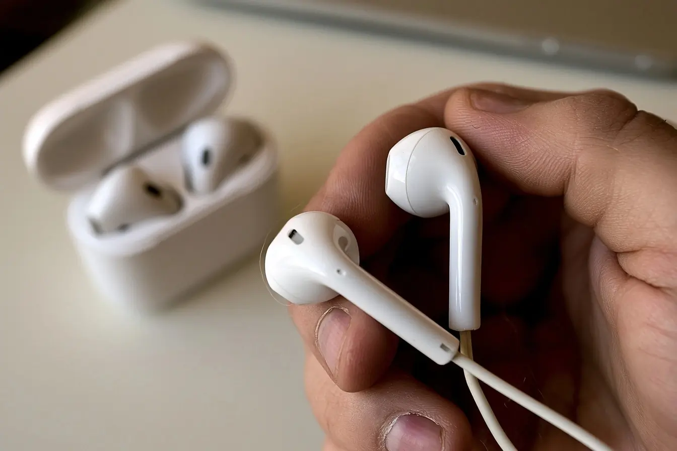 Filaire au premier plan, Bluetooth derrière