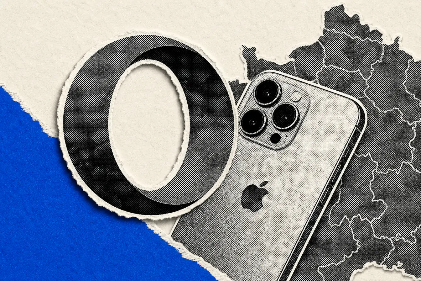 Logo Opera traversant un iPhone en France