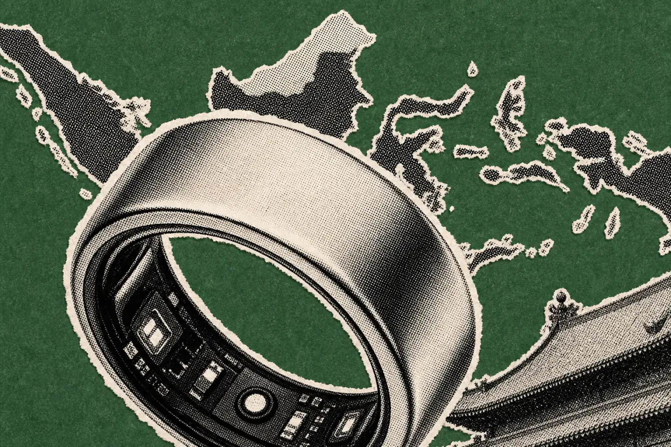 Bague tramée devant la carte d’Indonésie