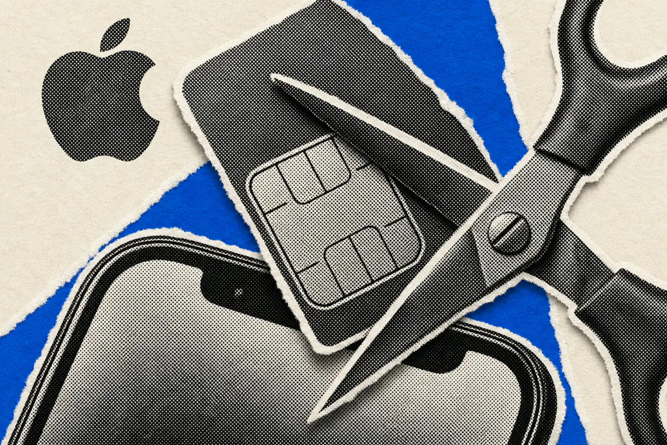 Carte SIM coupée au-dessus d’un smartphone