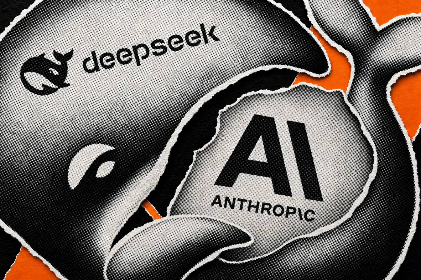 Logos de DeepSeek et Anthropic serrés