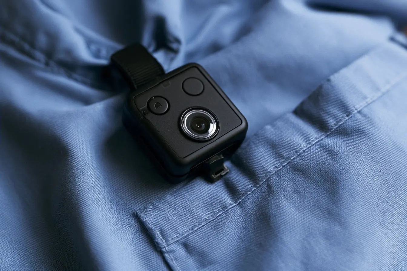 Caméra-piéton fixée sur une blouse