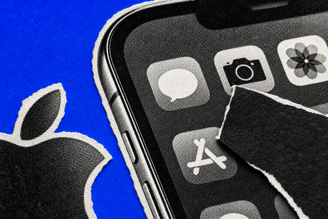 Gros plan d’iPhone et app dissimulée