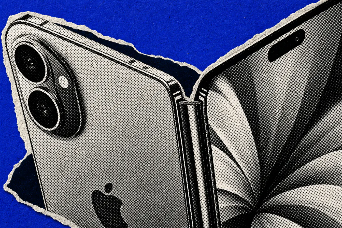 Gros plan sur un iPhone pliant ouvert