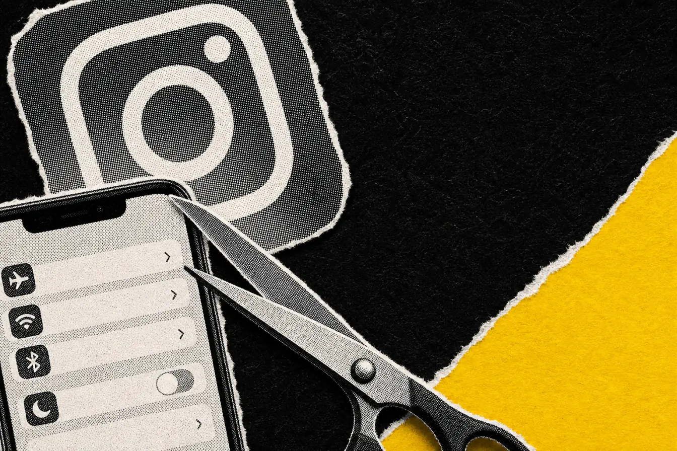 Logo Instagram pincé par des ciseaux