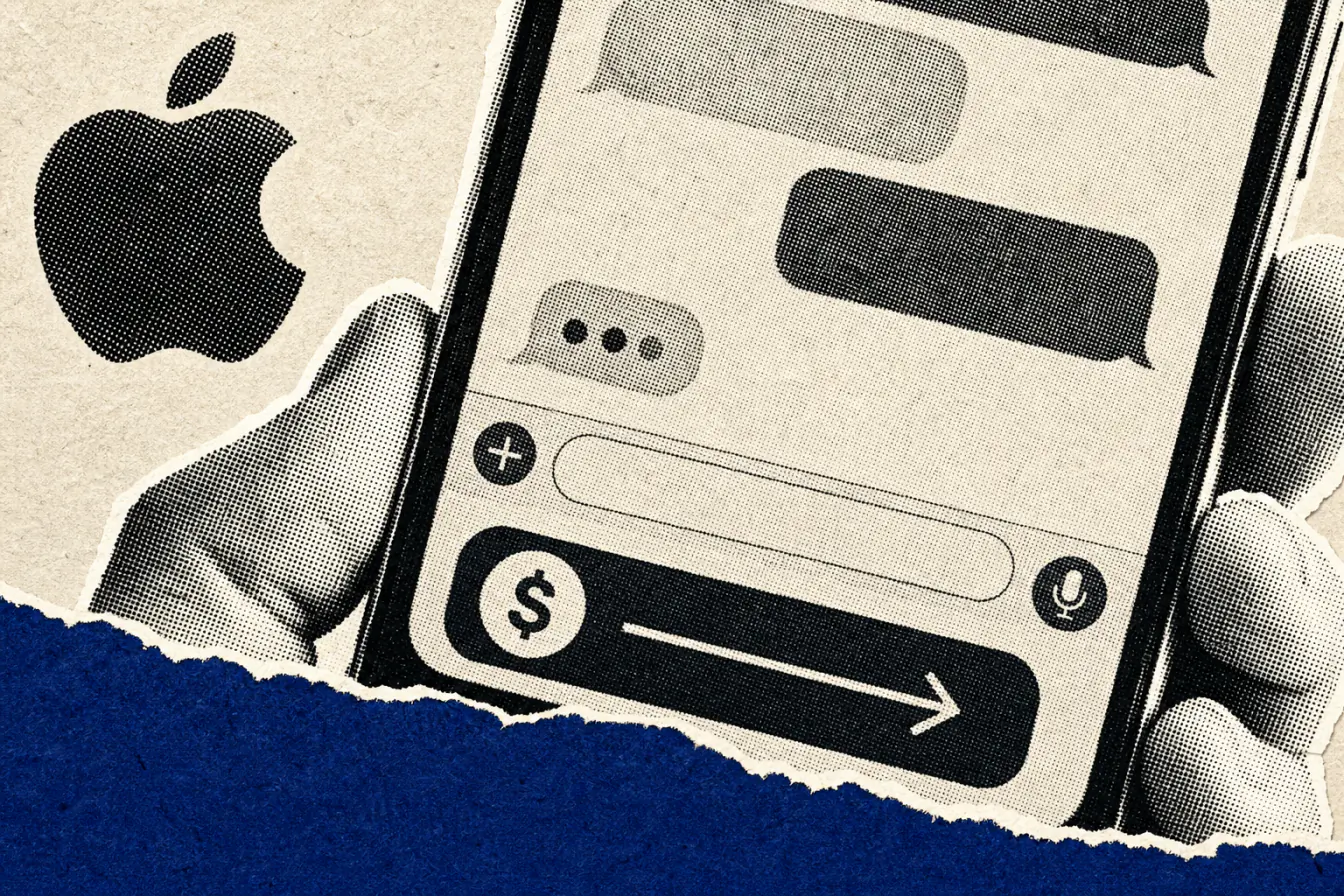 Gros plan d’iPhone avec paiement en message