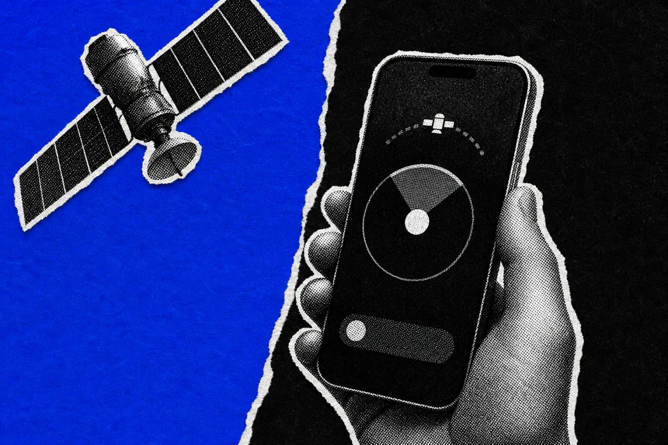 iPhone satellite sur une déchirure verticale