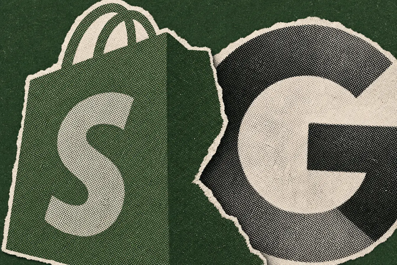 Le logo graphique de Shopify en noir et blanc