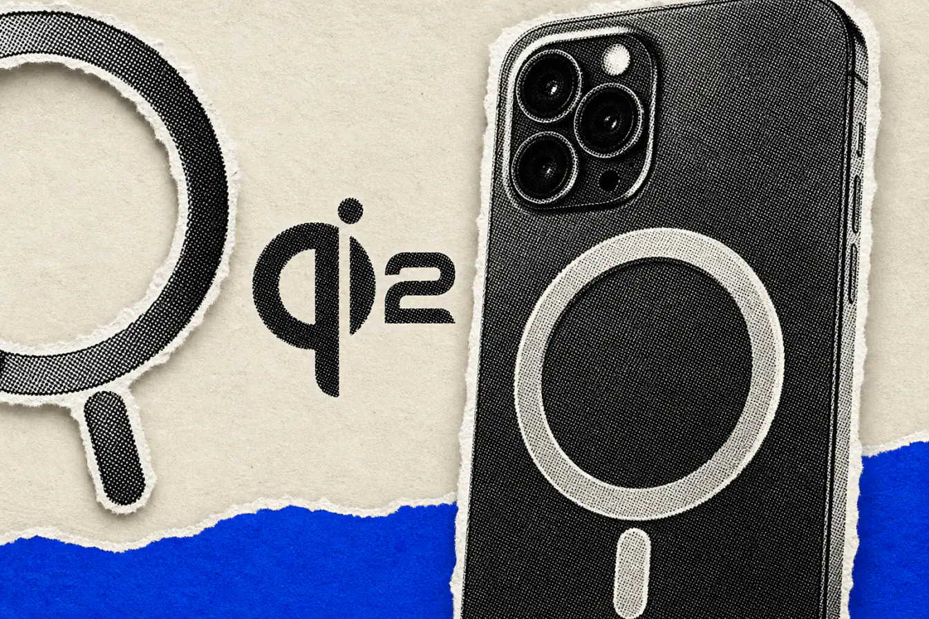 Anneaux MagSafe et Qi2 autour d’un mobile