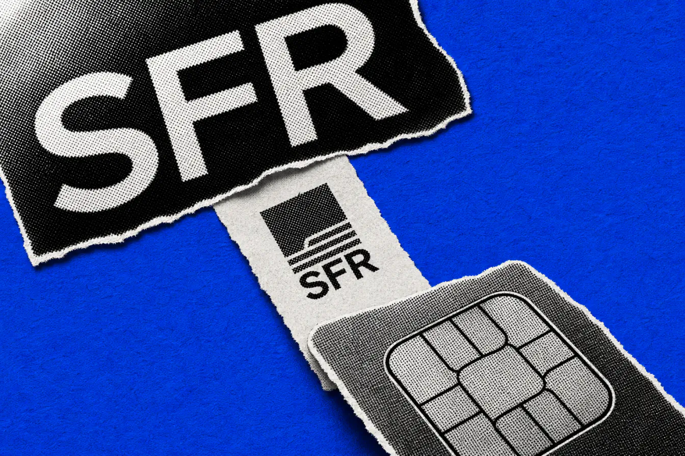 Carte SIM et ticket sous un grand réseau