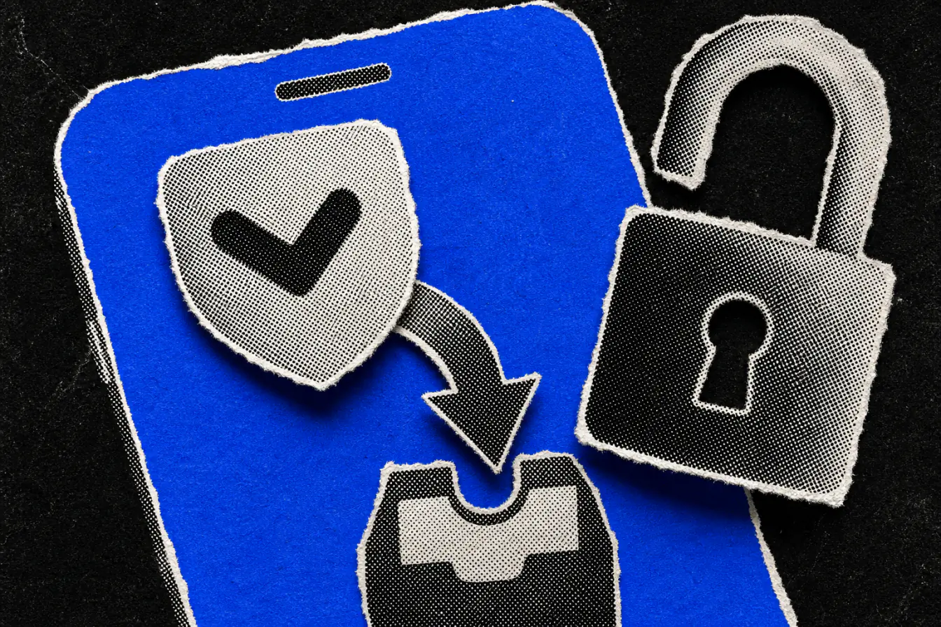 Page mobile bleue avec logo Pocket