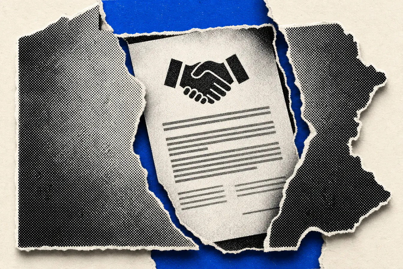 Carte de Pennsylvanie serrant un accord secret