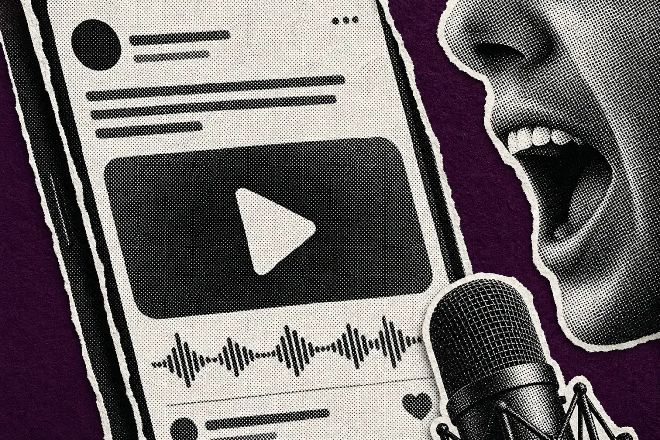 Gros plan d’un post lu en audio