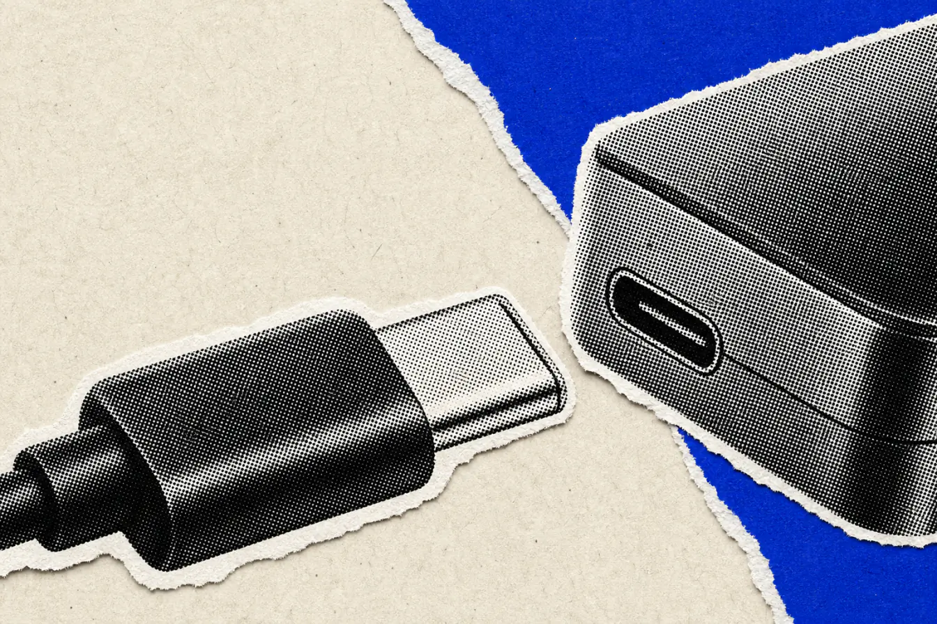 Prise USB-C face à un chargeur de PC