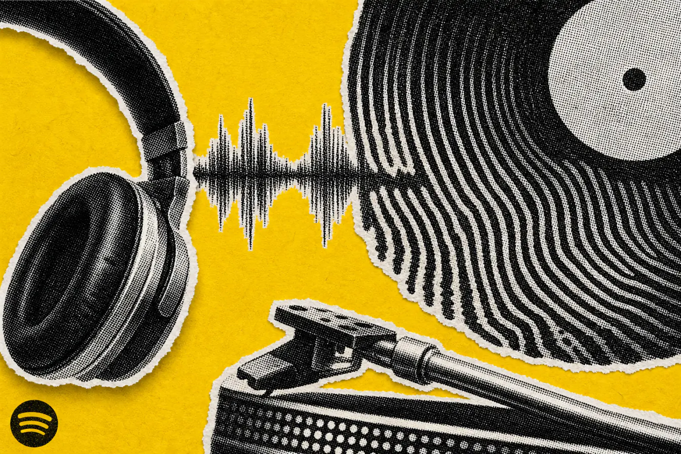 Vinyle barré par un filigrane audio