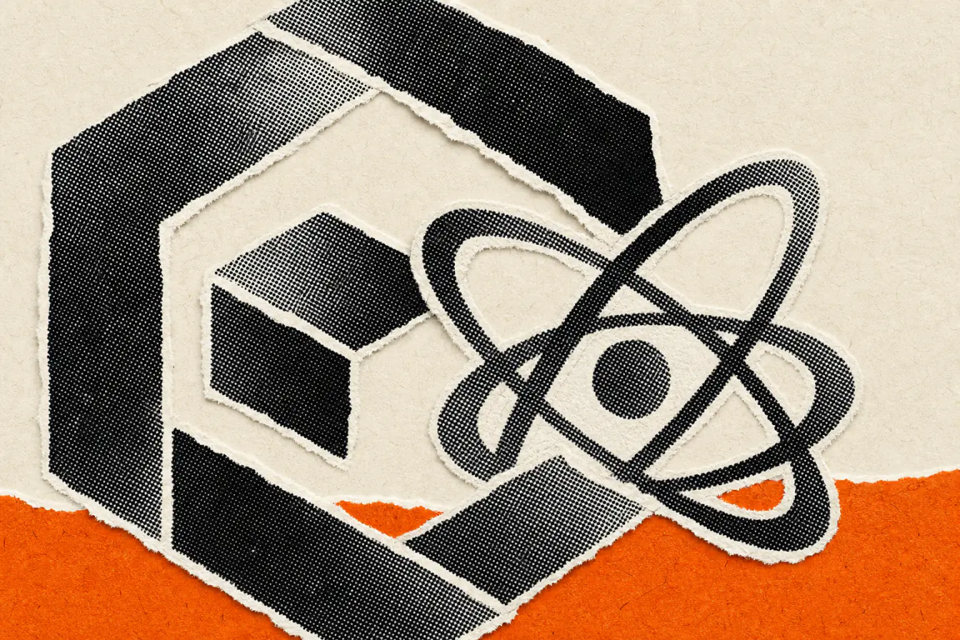 Logo Bluecore serrant un symbole atomique