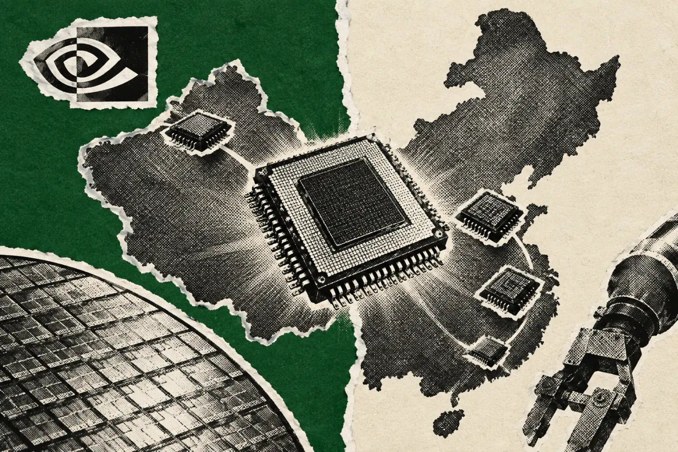 Chine et cinq puces sur une déchirure