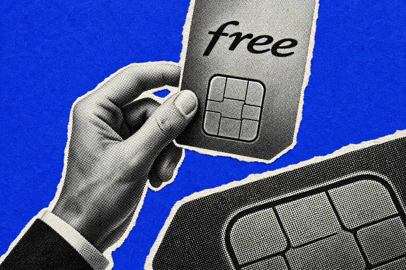 Logo Free cadré par une carte SIM pro
