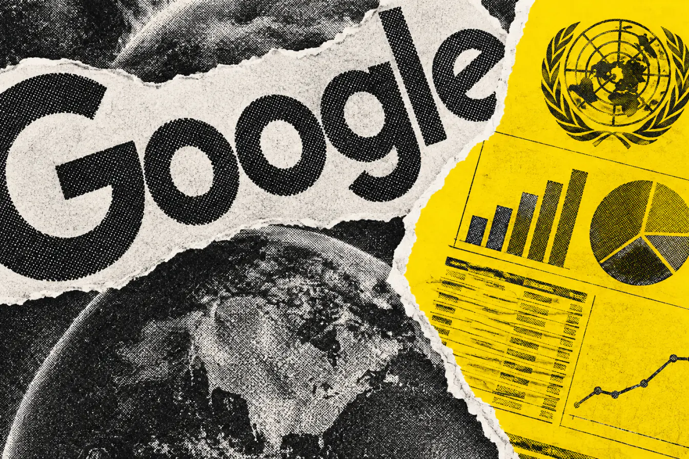 Logo Google face à une feuille de données ONU