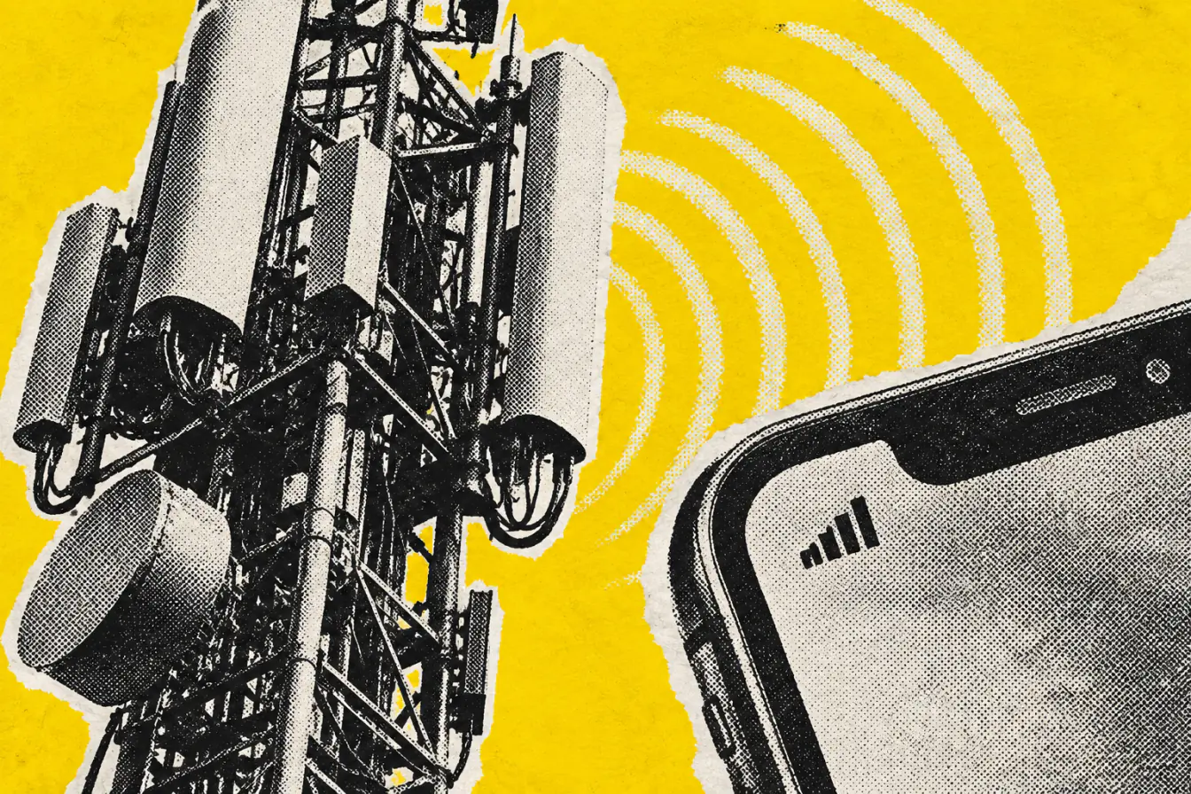Gros plan d’antenne et d’écran mobile