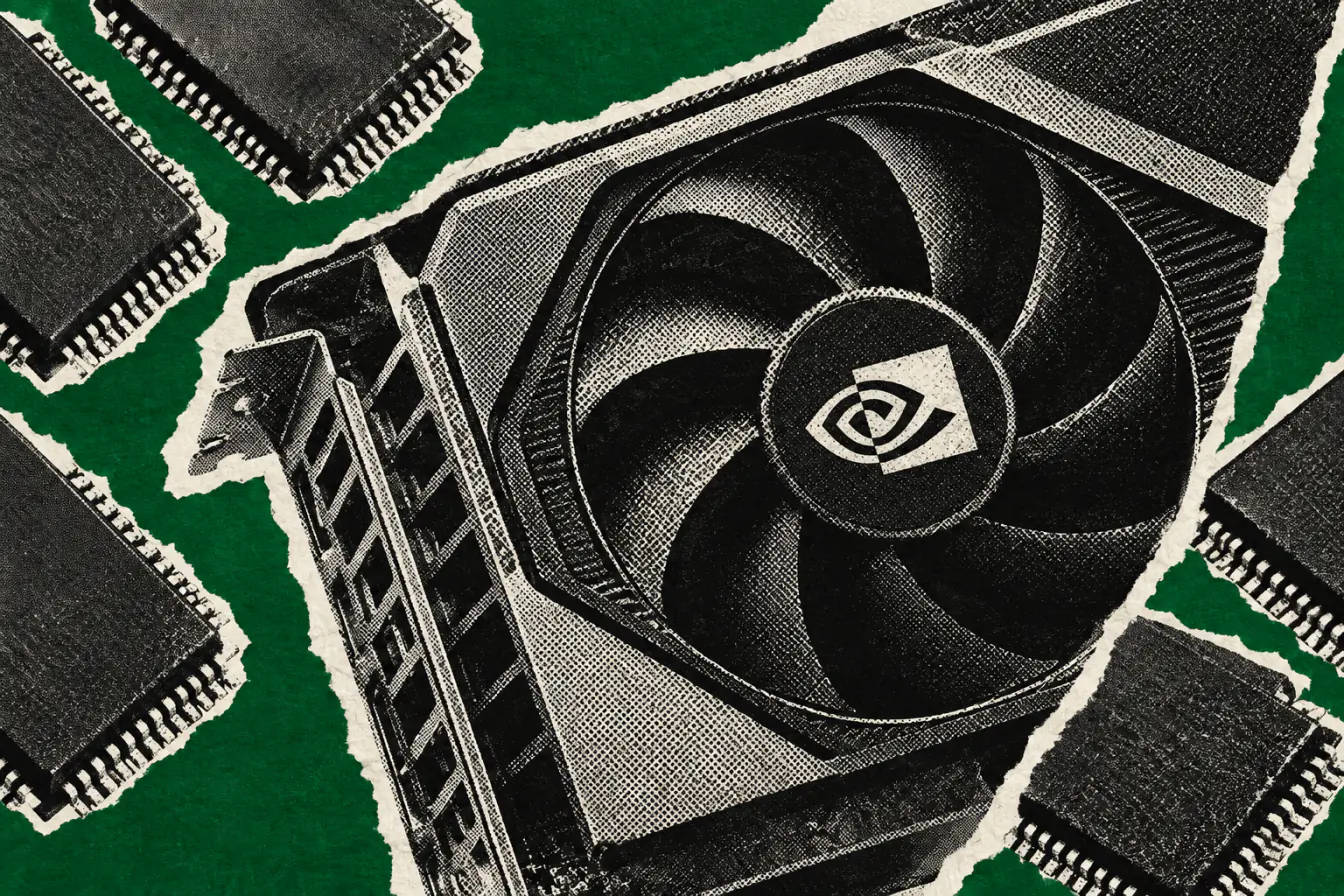 Gros plan de GPU entouré de puces mémoire
