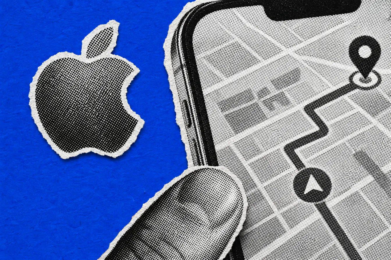 Gros plan d’iPhone sur une carte