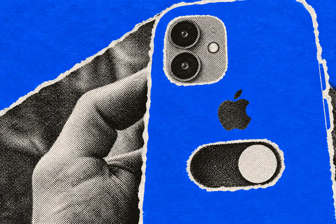 Silhouette d’iPhone avec interrupteur iOS