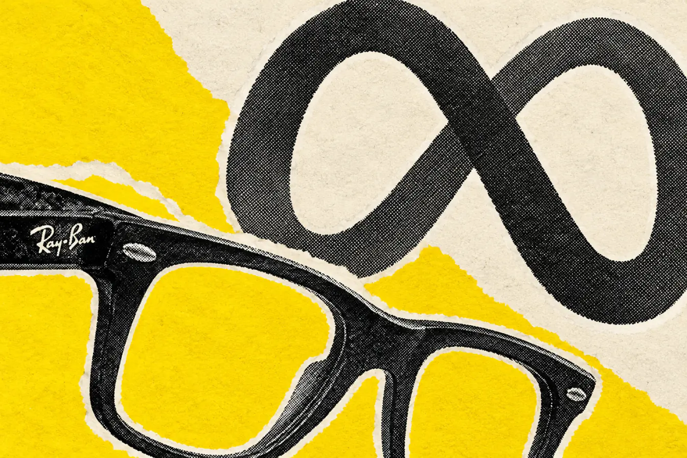 Logo Meta serrant des lunettes Ray-Ban