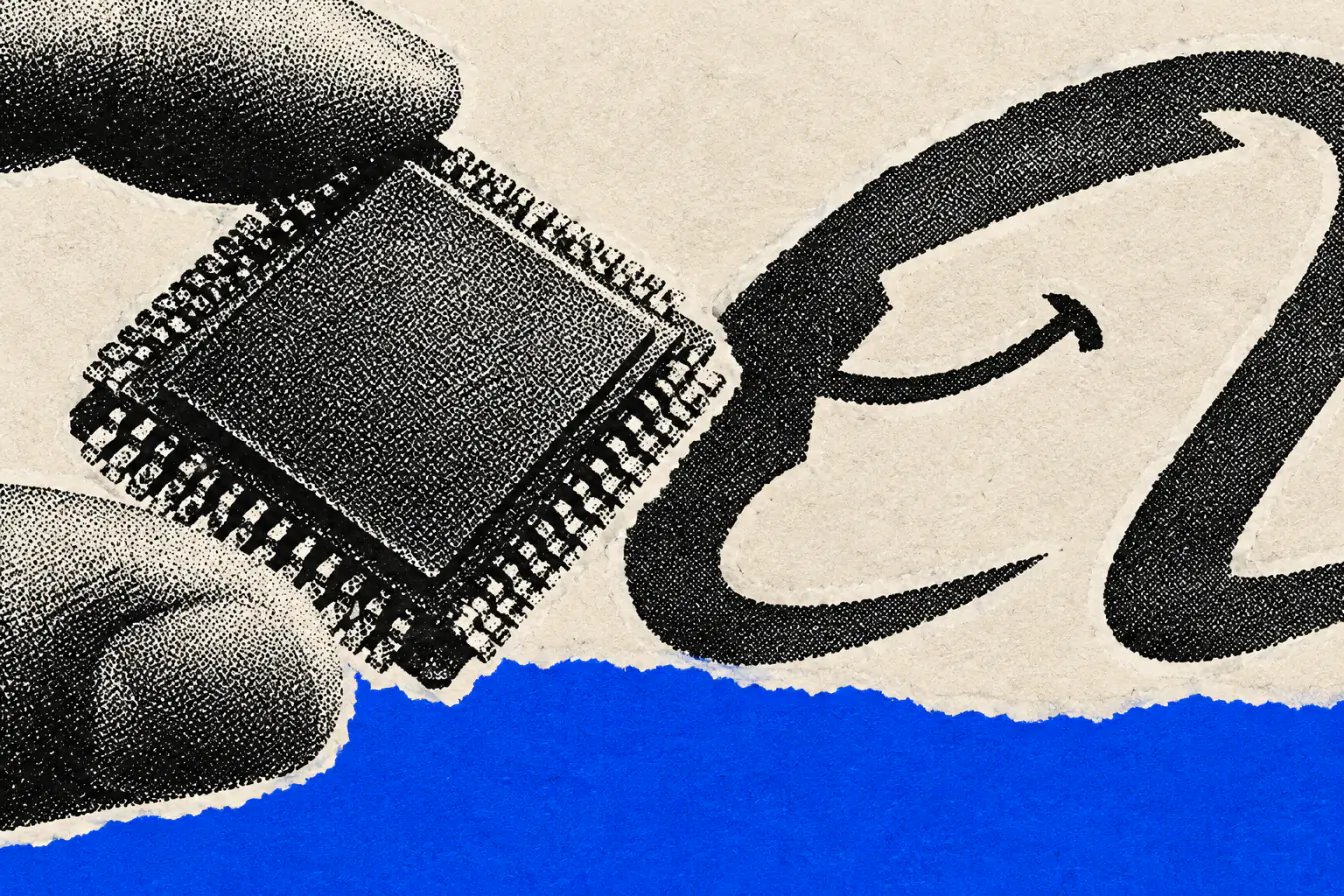 Puce IA serrée dans le logo Alibaba
