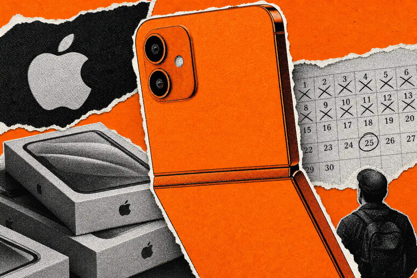 Silhouette d’iPhone sur stock et lancement