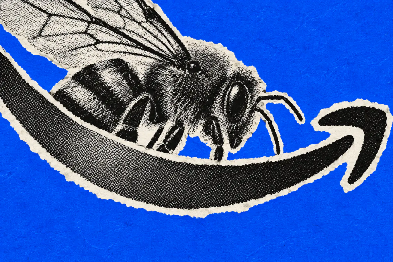 Logo Bee serré par le sourire d’Amazon