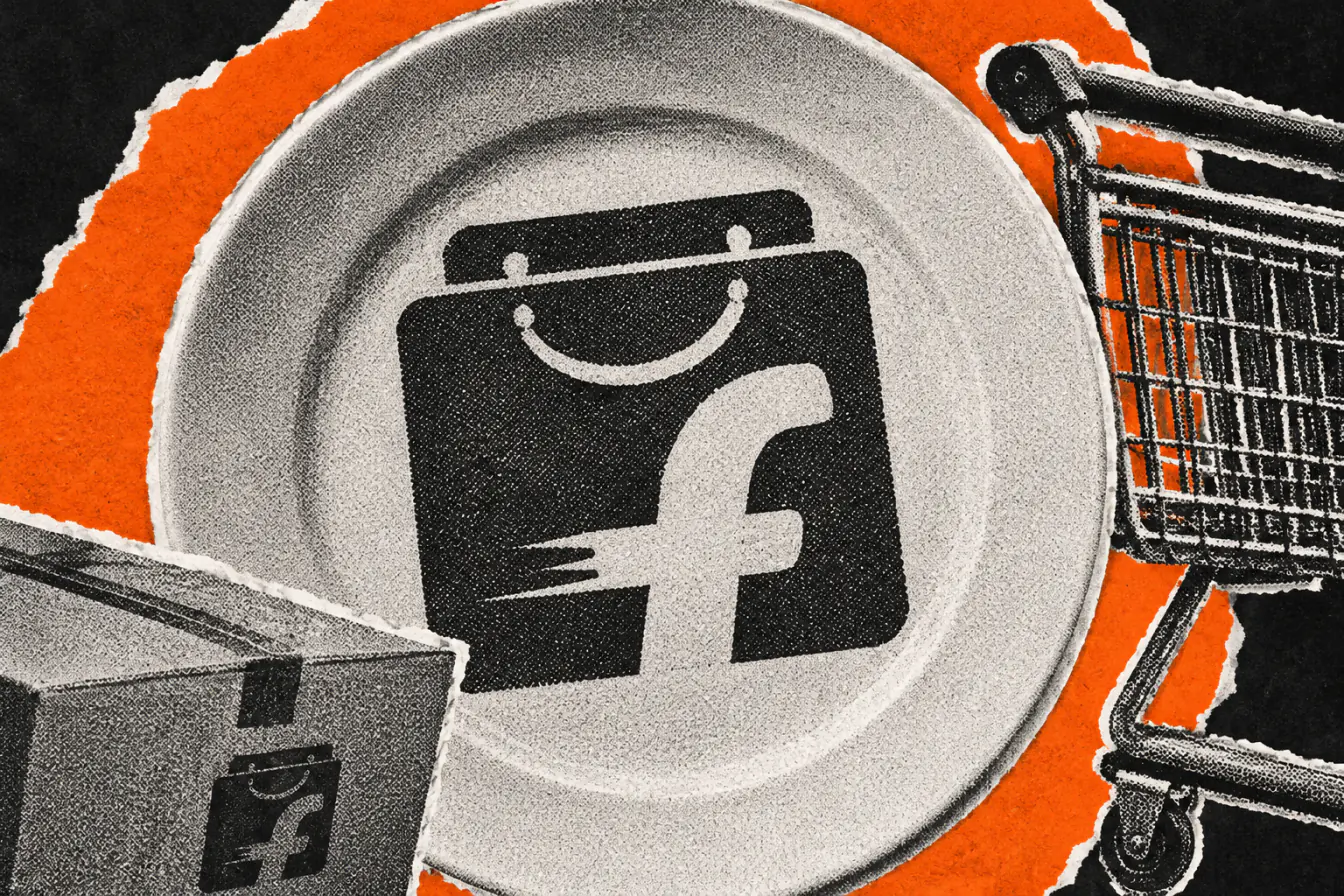 Logo Flipkart serré dans une assiette