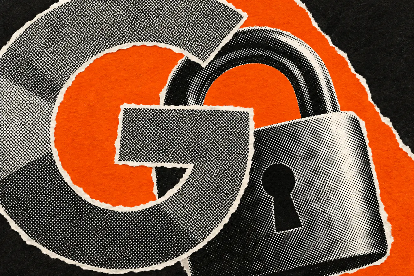 Logo Google entourant un cadenas