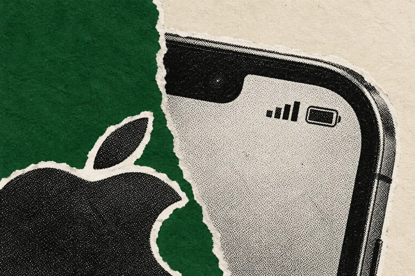 Coin d’iPhone sur déchirure verticale