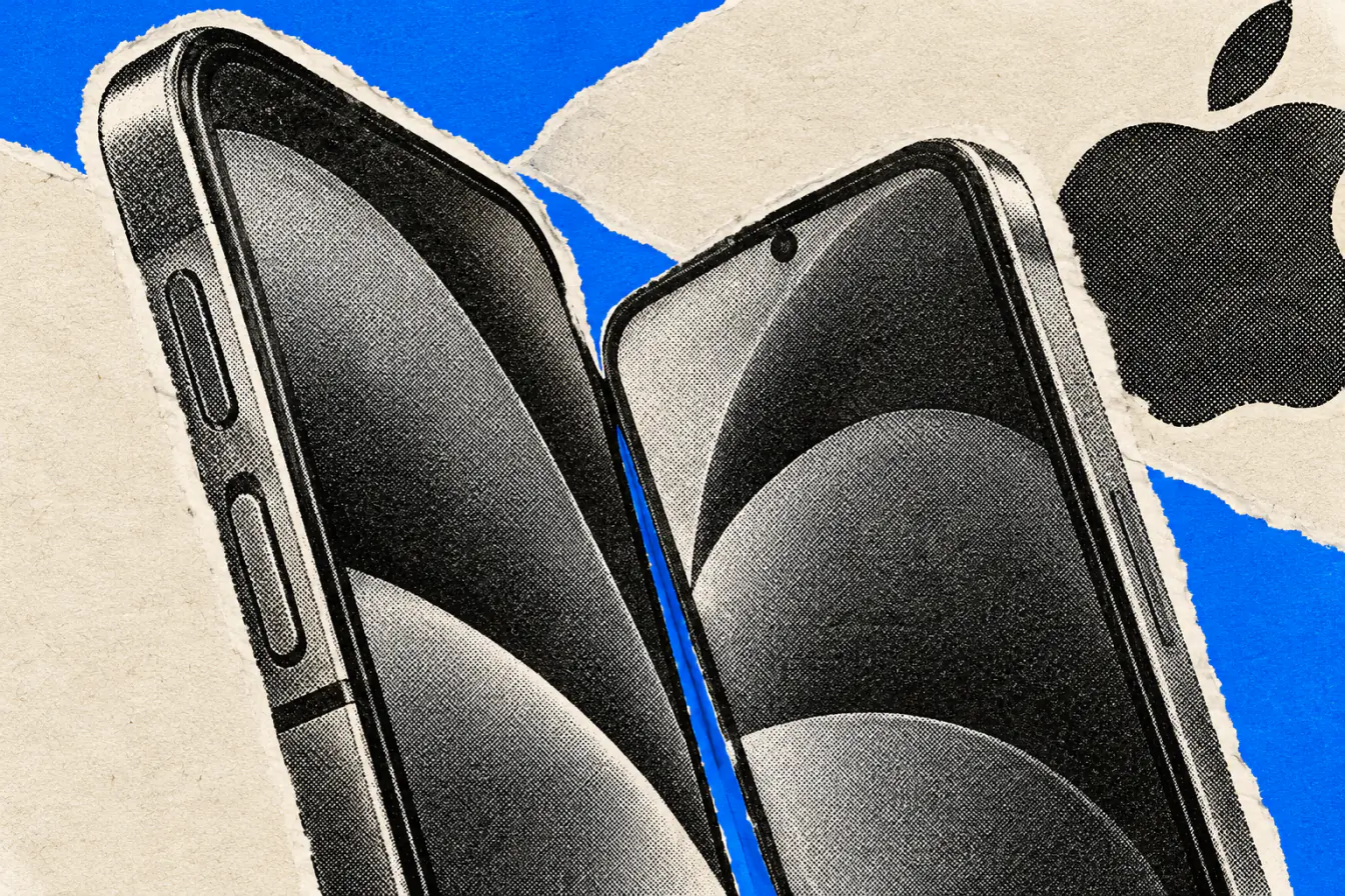 iPhone pliable entrouvert en très gros plan
