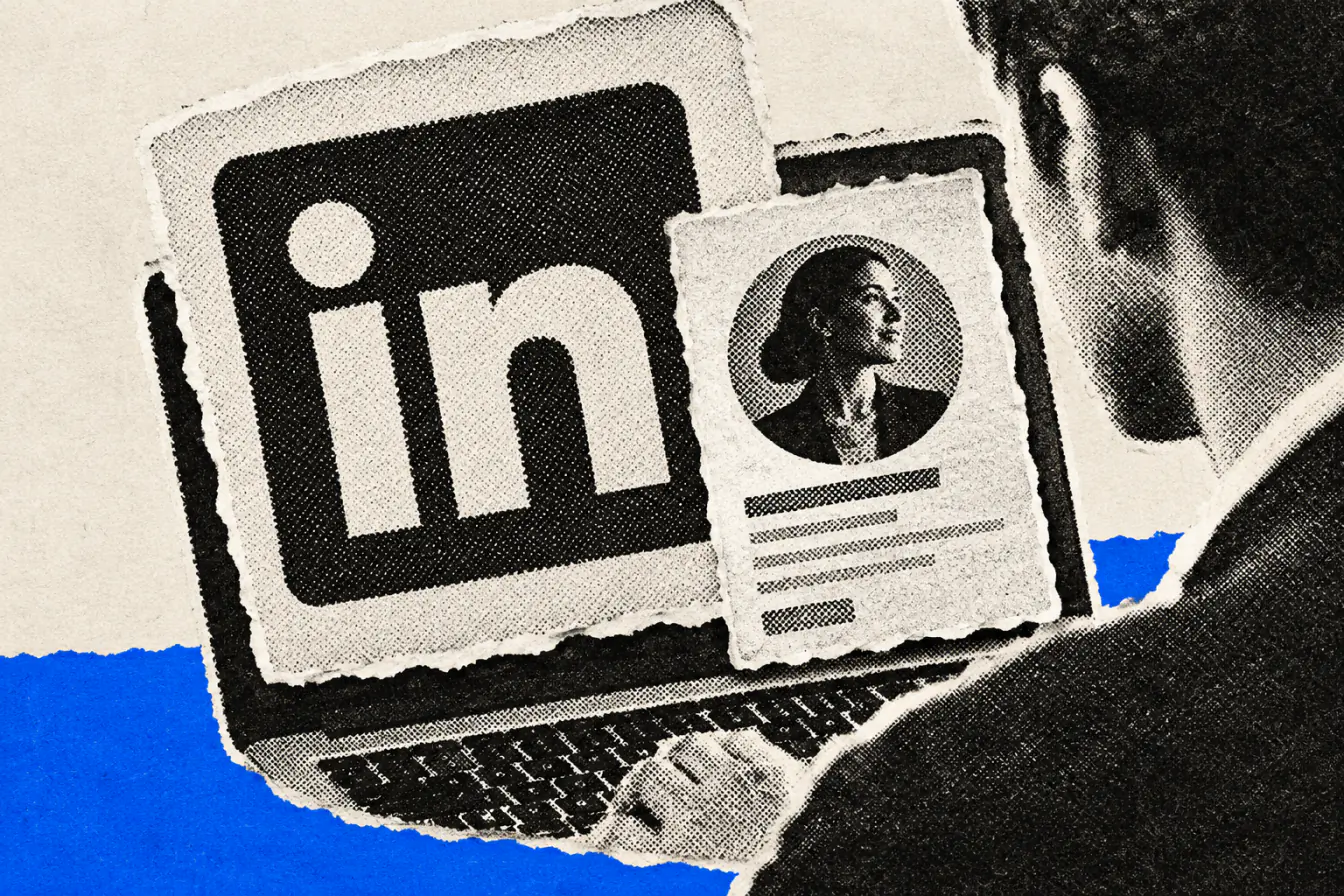Logo LinkedIn dans des cadres de profil