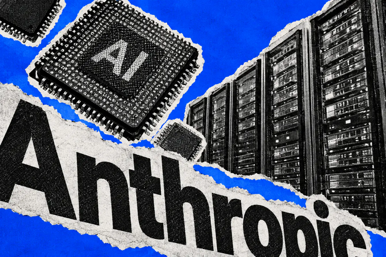 Logo Anthropic déchiré par des serveurs