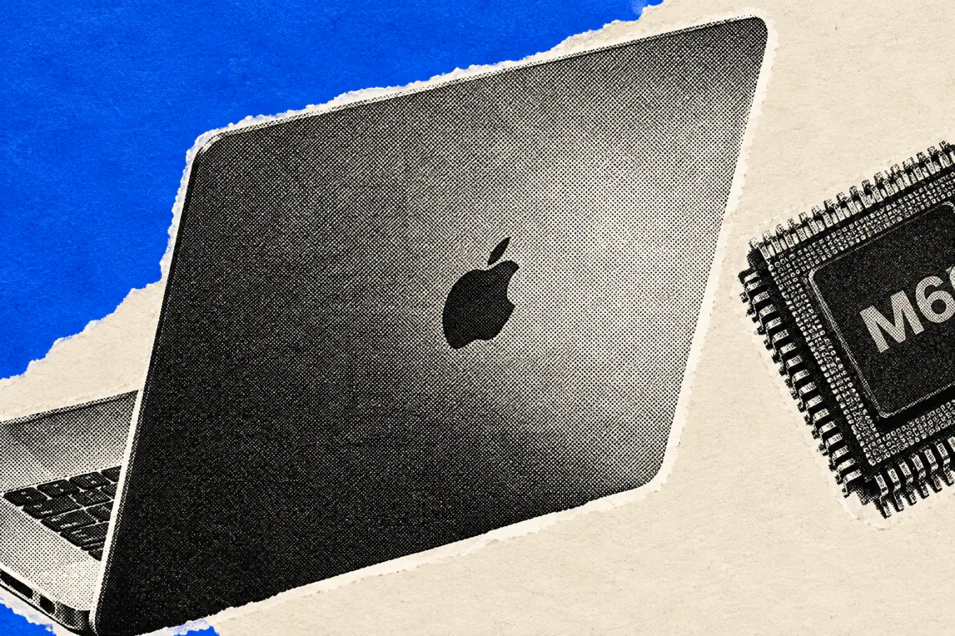 MacBook ouvert écarte une puce M6
