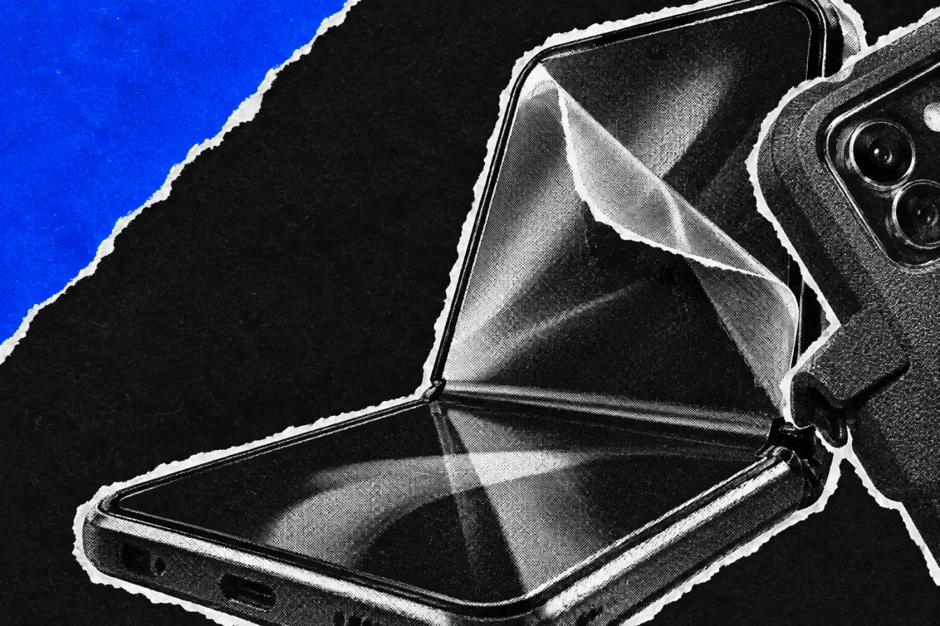 Pliant avec film décollé et étui gênant