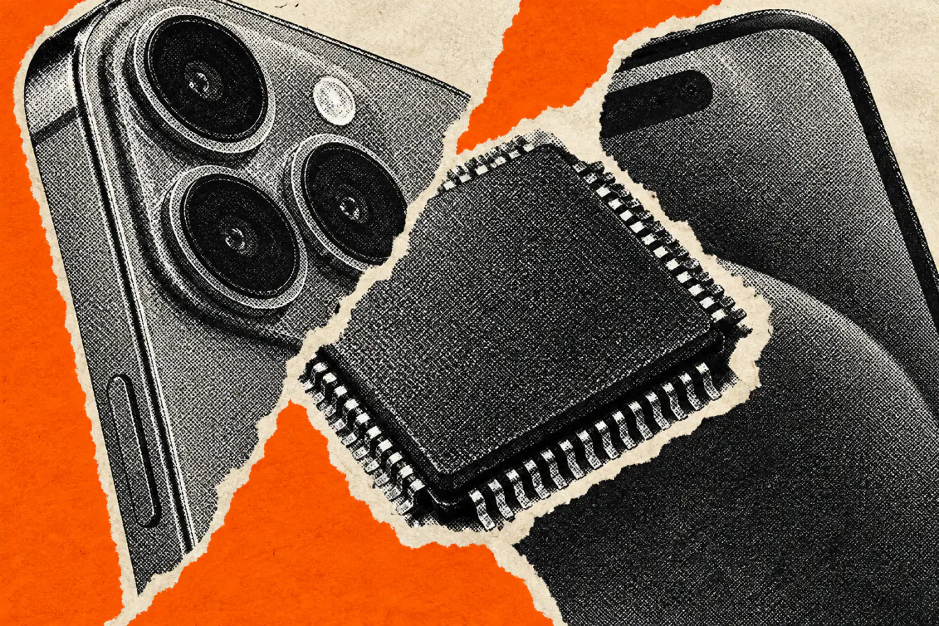 Smartphone fendu par une puce mémoire
