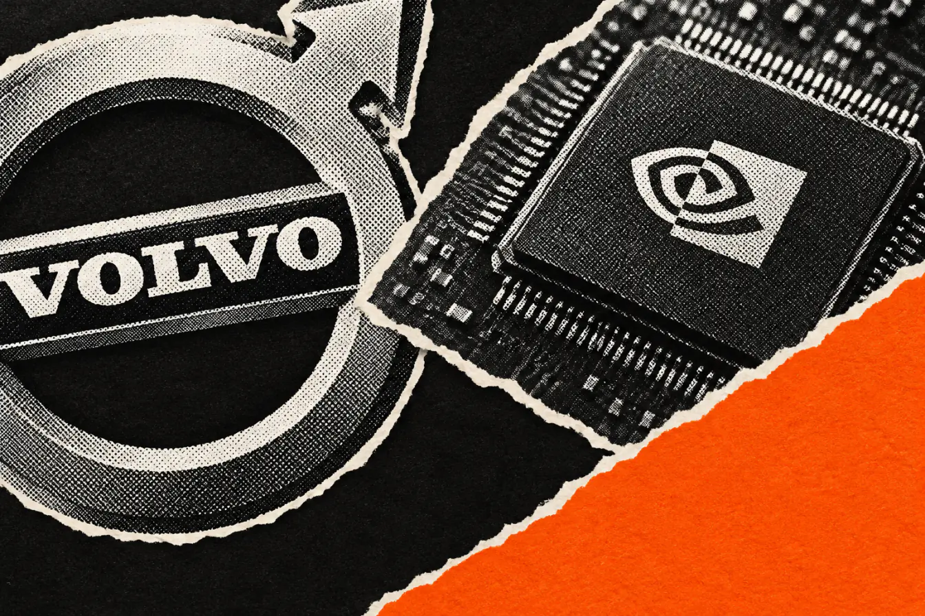 Logo Volvo serré par une puce Nvidia