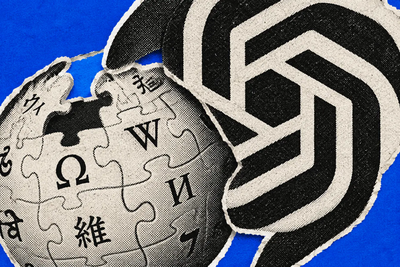 Logos Wikipédia et OpenAI imbriqués